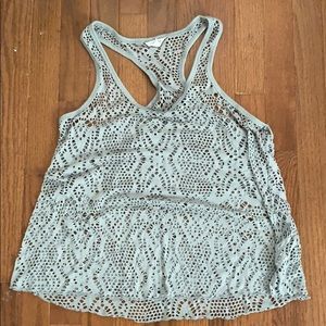 See through grey tank top